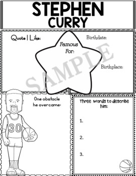Preview of Graphic Organizer :  World Leaders and Cultural Icons - Stephen Curry