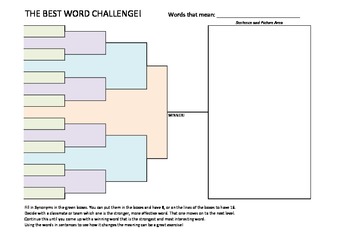 Preview of Graphic Organizer - March Madness championship bracket vocabulary organizer
