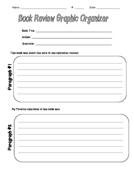 Preview of Graphic Organizer for Book Review