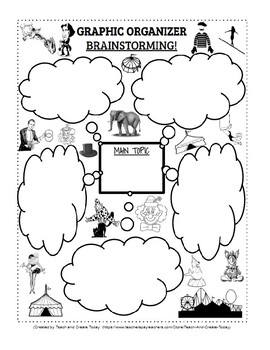 Preview of Graphic Organizer for Brainstorming Circus Theme  Fully Editable