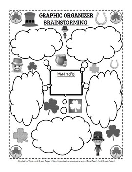 Preview of Graphic Organizer for Brainstorming St. Patrick's Day Theme Fully Editable