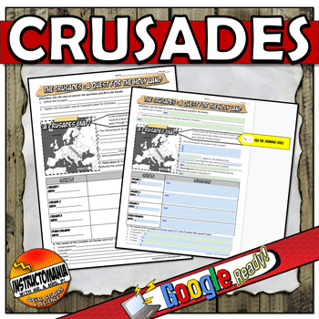 Preview of The Crusades Worksheet or Graphic Organizer Activity