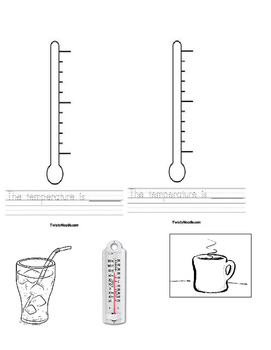 Preview of Graphic Organizer for Hot Cold Temperature Science Investigation