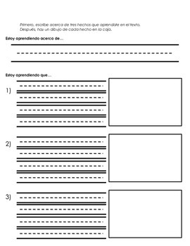 Preview of Graphic Organizer for Informational Text in Spanish and English