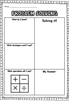 math problem solving graphic organizers