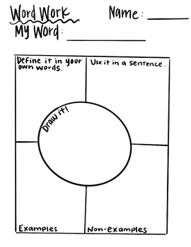 Preview of Graphic Organizer for Vocab Word Work