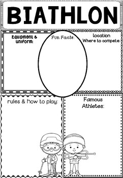 Preview of Graphic Organizer: Winter Sports and Olympics - Biathlon