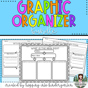 Preview of Graphic Organizers Bundle - 5 Paragraph Essay organizers and Main Idea Web