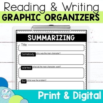 Preview of Reading Comprehension Graphic Organizers & Writing Graphic Organizer Templates