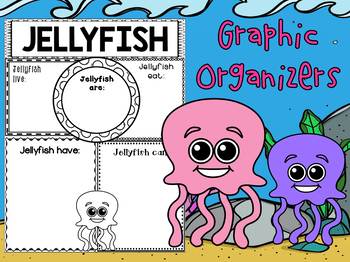 Preview of Graphic Organizers Set : Jellyfish: Sea Ocean Animals, Report, Informative