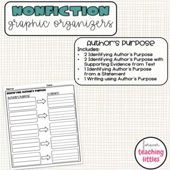 Preview of Graphic Organizers | Nonfiction | Informational Text | Author's Purpose