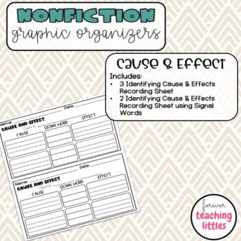 Preview of Graphic Organizers | Nonfiction | Informational Text | Identify Cause and Effect