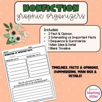 Preview of Graphic Organizers | Nonfiction | Main Idea | Summarize | Fact and Opinions