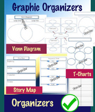 Graphic Organizers PDF 38 Pages - Venn Diagram, T-Chart, S