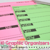 Graphic Organizers & Lined Paper with Borders