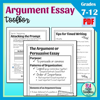 Essay Writing Bundle: Narrative, Expository, and Argumentative/Persuasive