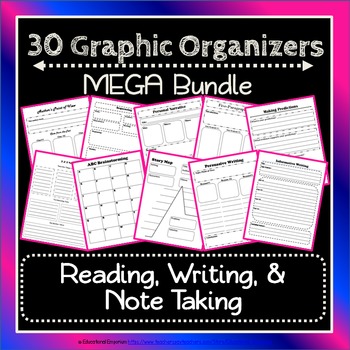 Preview of Graphic Organizers Bundle for Common Core (Notes, Reading, Writing, & More)