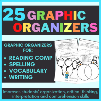 Preview of Graphic Organizers for ELA | Reading Comp, Vocabulary, Spelling and Writing