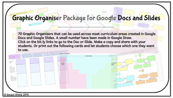 Preview of Graphic Organizers for Reading, Writing & Topic made in Google Docs & Slides
