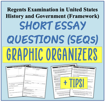 Preview of Graphic Organizers for Short Essay Questions - New York Regents Exam!