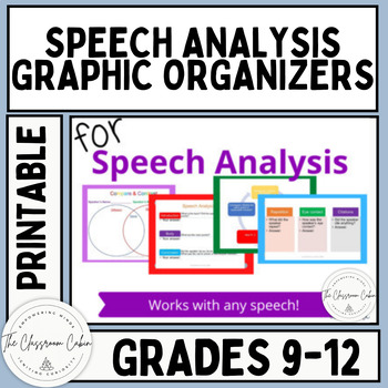 Preview of Printable Graphic Organizers for Speech Analysis for Grades 9-12 and Homeschool