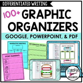 Preview of Graphic Organizers for Writing - DIGITAL AND PRINT - Differentiation