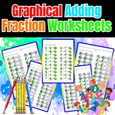 Graphical Adding Fraction Worksheets for kids