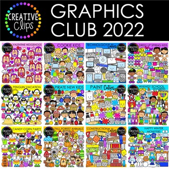 Preview of Graphics Club Bundle 2022 ($60.00 Value!) {Creative Clips Clipart}