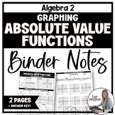 Graphing Absolute Value Functions - Algebra 2 Binder Notes