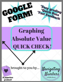 Graphing Absolute Value - GOOGLE FORM Quick Check 