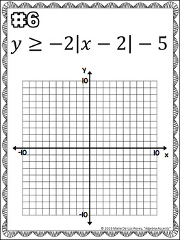 Graphing Absolute Value Inequalities Independent Practice Booklet