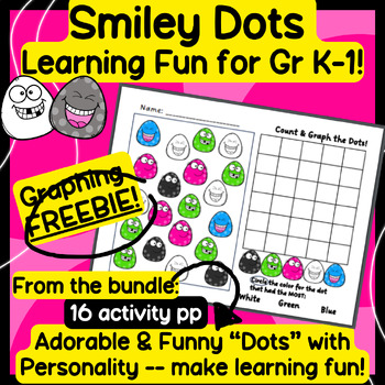 Preview of Graphing Activity FREEBIE! -- Adorable & Fun "Smiley Dots" Math -- PreK-1