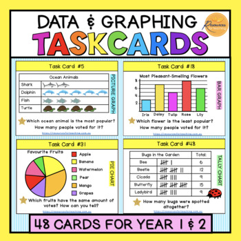 Preview of Graphing And Data Task Cards