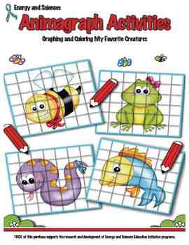 Preview of Graphing Animals - Learning to draw and coloring activity