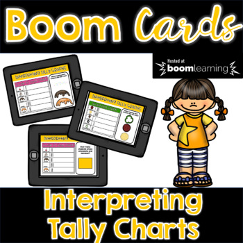 Preview of Graphing BOOM Cards | Interpreting Tally Charts | Distance Learning