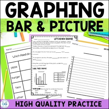 Preview of Graphing Bar Graphs and Picture Graphs Print and Go for 2nd and 3rd Grades