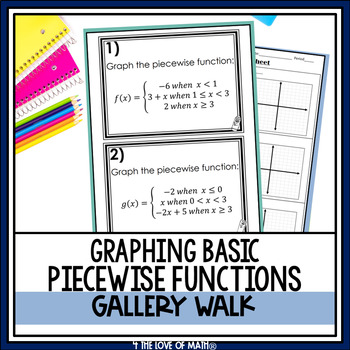 Preview of Graphing Basic Piecewise Functions Gallery Walk