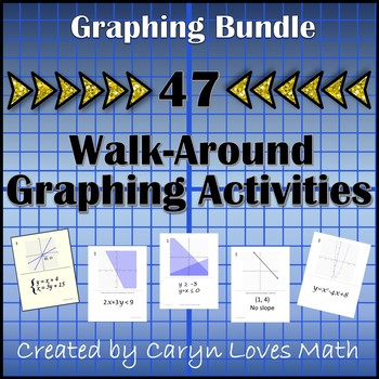Preview of Graphing Bundle - 52 Walk Around Activities~Linear~Quadratic~Inequalities