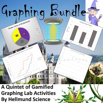 Preview of Graphing Bundle-  5 Graphing Quests and Guided Notes with a Companion Notebook!