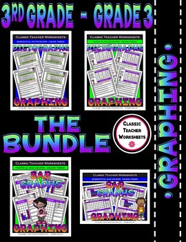 Preview of GRAPHING BUNDLE 3rd Grade (Grade Three) SET 1