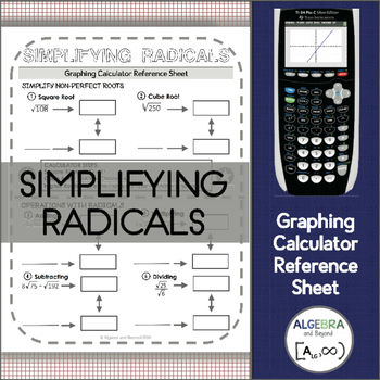 Do emulsion Machu Picchu Graphing Calculator Reference Sheet: Simplifying Radicals by Algebra and  Beyond