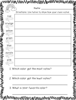 Download Graphing Class Activity (What's Your Favorite COLOR?) by First Things First