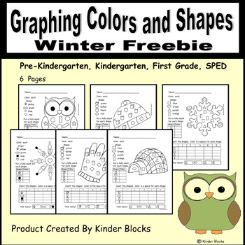 Preview of Graphing Colors and Shapes Winter Freebie