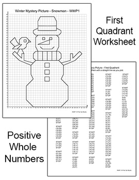 Plotting Points on a Coordinate Grid Winter Math Worksheets by Pink Cat