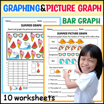 Preview of Graphing (Count&Graph), Picture Graphs | Pictograph |ฺBar Graphs | morning work