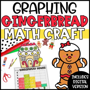 Preview of Graphing Craft | Gingerbread House Bar Graph Math Craft