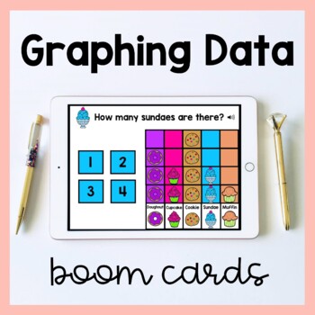 Preview of Graphing Data Boom Cards for Kindergarten 