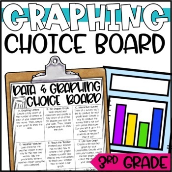 Preview of Graphing Enrichment Activities for 3rd Grade - Choice Board, Math Menu