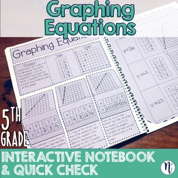 Preview of Graphing Equations Interactive Notebook Activity & Quick Check TEKS 5.8C