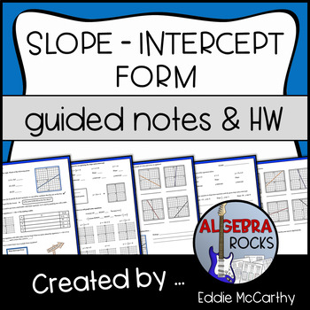 Preview of Slope Intercept Form Guided Notes and Homework